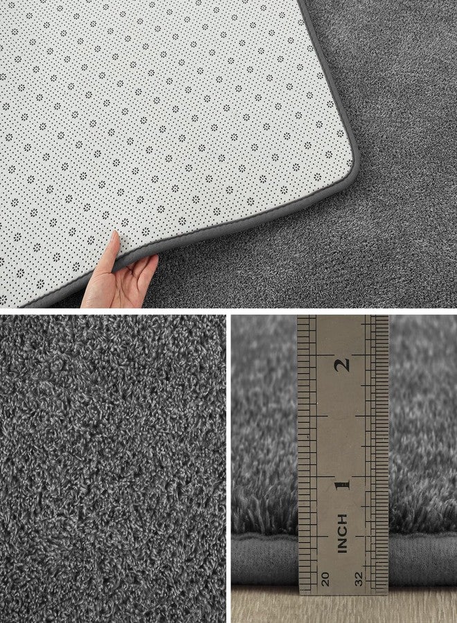 Pettop 4x6 Black Grey Area Rugs for Living Room Bedroom, Thickened Memory-Foam Throw Carpet, Modern Minimalist Super Soft Kids Boys Girls Rug, Non-Slip and Washable Carpets for Dorm Home Decor - Image 4
